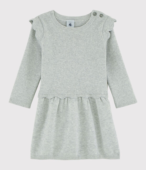Robe bébé fille en laine et coton gris BELUGA CHINE