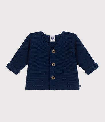 Cardigan bébé tricot point mousse en coton