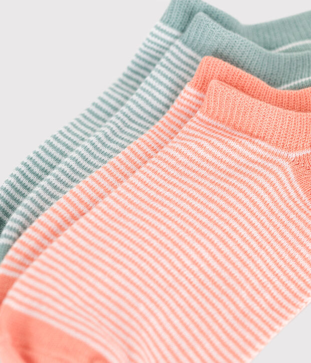 2 paires de chaussettes enfant en coton milleraies multicouleur