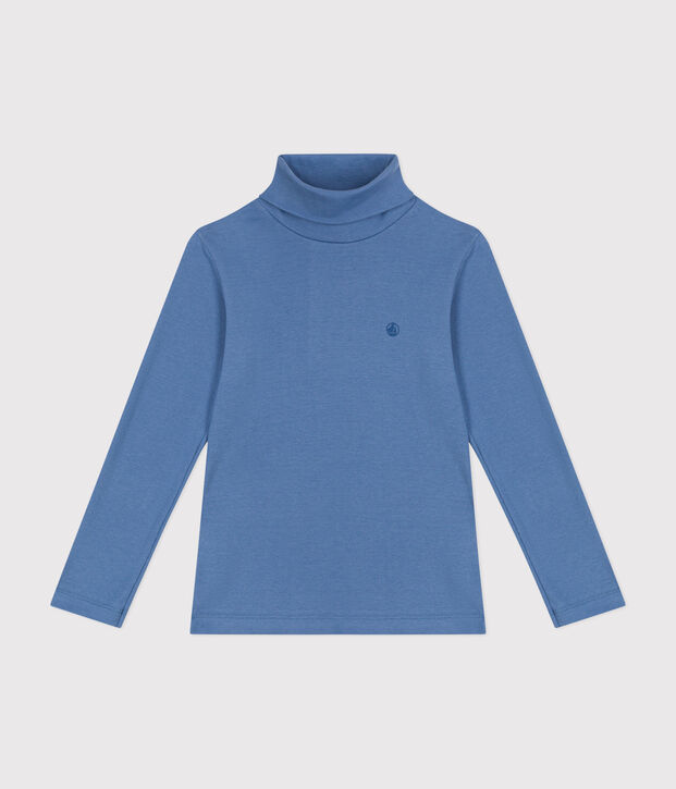 Sous-pull en coton enfant fille / gar&ccedil;on bleu
