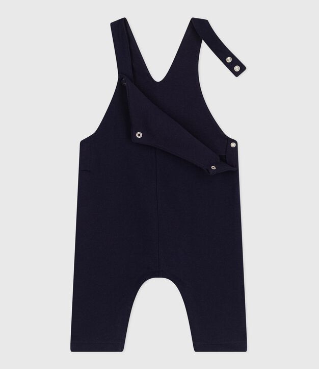 Salopette jambes longues b&eacute;b&eacute; en coton unie bleu marine
