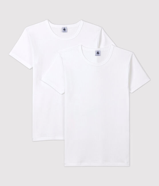 Lot de 2 tee-shirts manches courtes blancs garçon variante 1