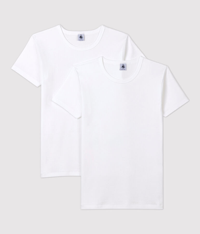 Lot de 2 tee-shirts manches courtes blancs gar&ccedil;on variante 1