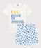 Pyjacourt petit garçon en coton blanc MARSHMALLOW/bleu BRASIER