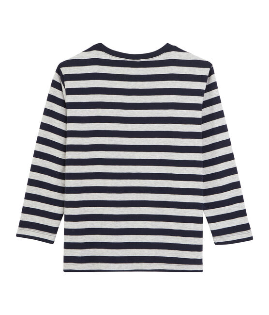 Tee shirt manches longues enfant garçon bleu SMOKING/gris BELUGA