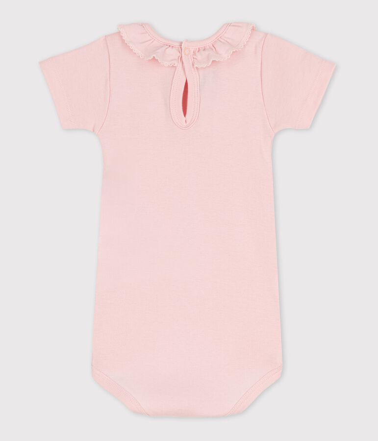 Body manches courtes b&eacute;b&eacute; &agrave; collerette rose MINOIS