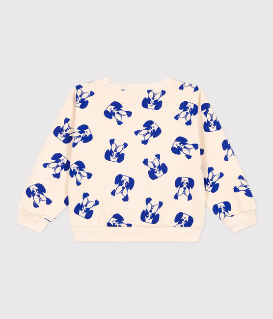 Sweatshirt imprimé en molleton enfant fille / garçon blanc AVALANCHE/ NEWBLEU