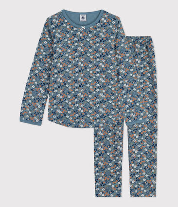 Pyjama fleur petite fille en coton