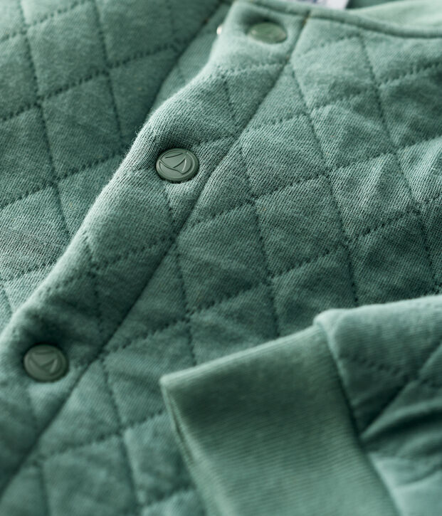 Cardigan esprit teddy en tubique enfant gar&ccedil;on vert
