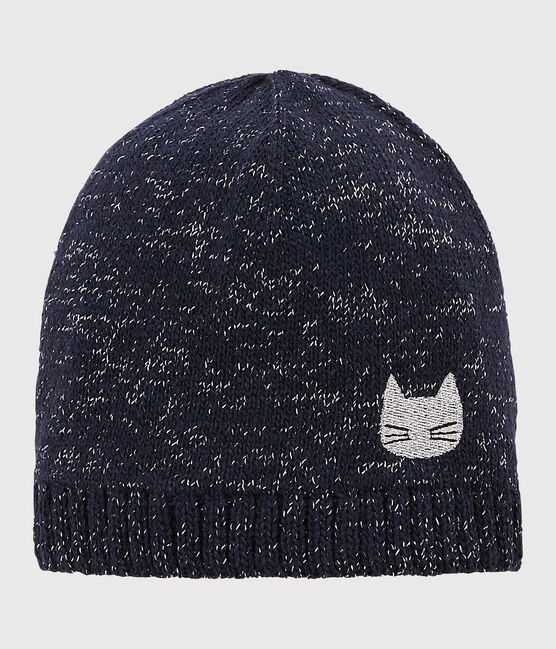 Bonnet enfant fille bleu SMOKING/ ARGENT