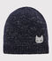 Bonnet enfant fille bleu SMOKING/ ARGENT