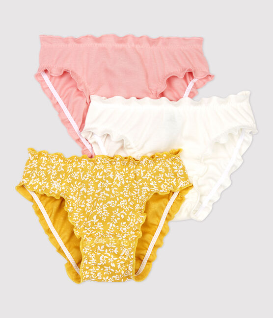 Lot de 3 culottes volantées imprimé fleuri petite fille en coton biologique variante 1