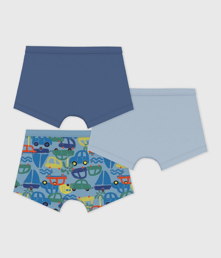 Lot de boxers enfant en coton &agrave; ceinture collet&eacute;e imprim&eacute; variante 1