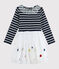 Robe manches longues enfant fille bleu SMOKING/blanc MULTICO