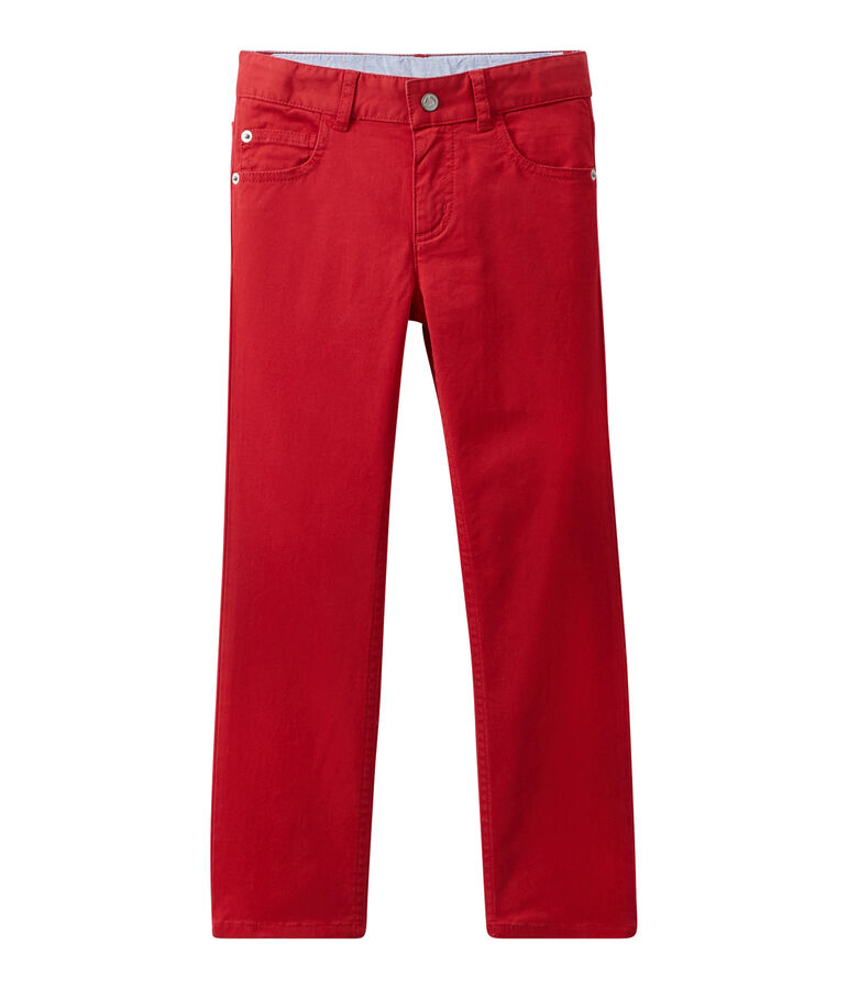 Pantalon de couleur gar&ccedil;on en jean rouge