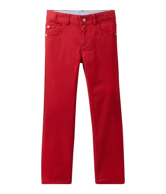 Pantalon de couleur garçon en jean rouge TERKUIT