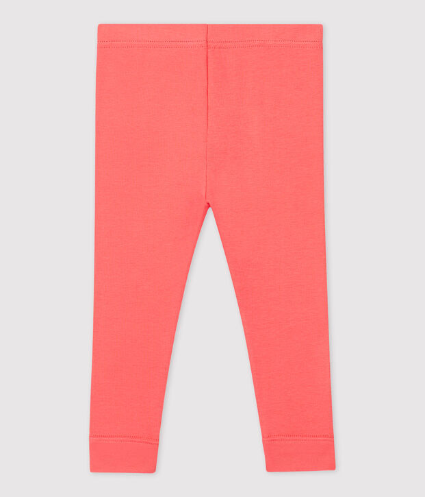 Legging en coton b&eacute;b&eacute;. corail