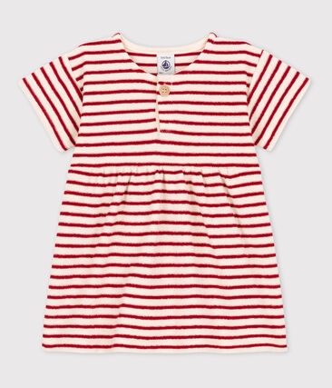 Robe manches courtes bébé en bouclette éponge
