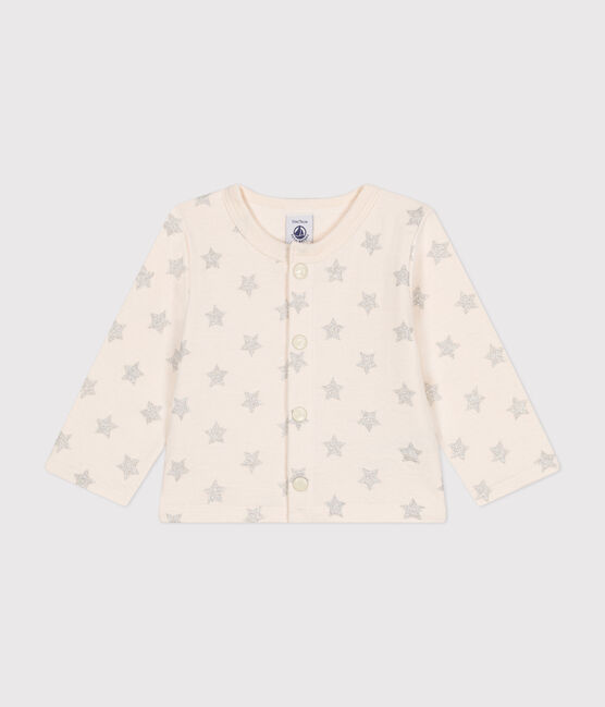 Cardigan en tubique imprimé étoile bébé beige AVALANCHE/ ARGENT