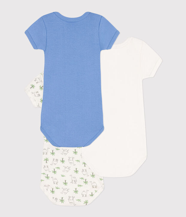 Lot de 3 bodies manches courtes dromadaires en coton multicouleur