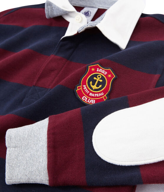 Polo rugby rayé enfant garçon bleu SMOKING/rouge OGRE