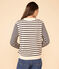 Pull en coton marinière Femme blanc AVALANCHE/bleu SMOKING