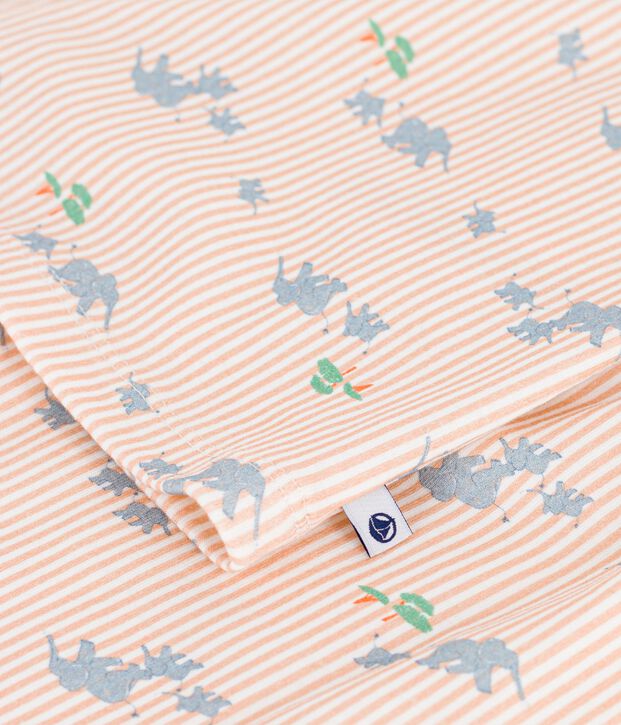 Pyjama short enfant en coton imprim&eacute; &eacute;l&eacute;phants blanc/multicouleur