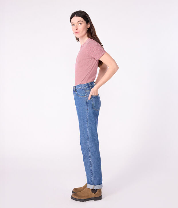 Tee-shirt femme l'iconique en coton manches courtes rouge/blanc