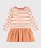 Robe en coton épais et gaze de coton enfant fille rose AVALANCHE/blanc SIENNA