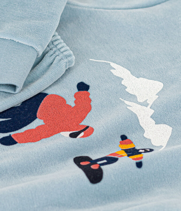 Pyjama en velours enfant bleu