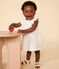 Robe sans manche en coton façonné bébé blanc MARSHMALLOW
