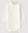 Body manches longues bébé garçon blanc MARSHMALLOW/gris GRIS