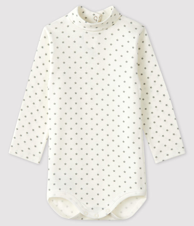 Body manches longues b&eacute;b&eacute; gar&ccedil;on blanc/gris