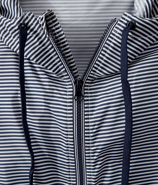 Coupe-vent court mixte bleu/blanc