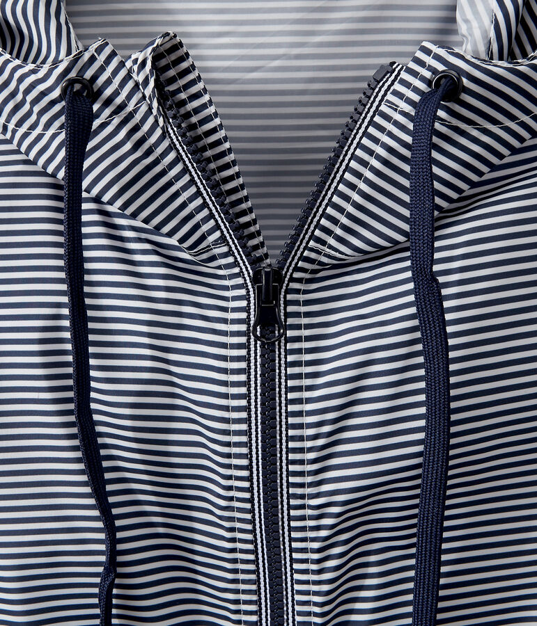 Coupe-vent court mixte bleu/blanc