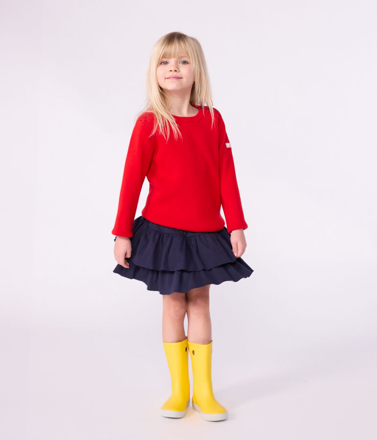 Jupe en coton enfant unie bleu SMOKING