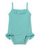 Maillot de bain une pièce bébé fille vert FLAG/blanc LAIT