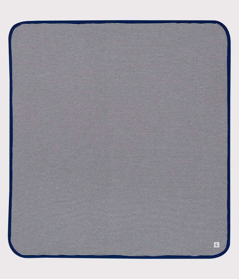 Couverture/nid d'ange anti-ondes en jersey bleu/blanc