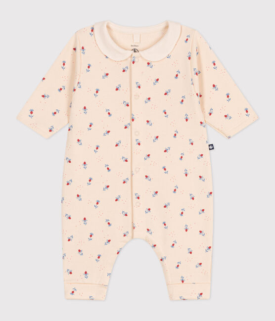 Combinaison bébé en coton à col, imprimé fleuri blanc AVALANCHE/ MULTICO