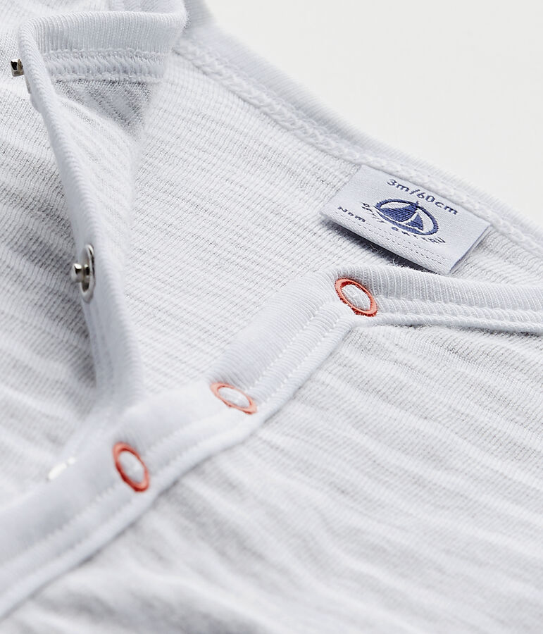 Dors bien sans pieds b&eacute;b&eacute; gar&ccedil;on gris/blanc