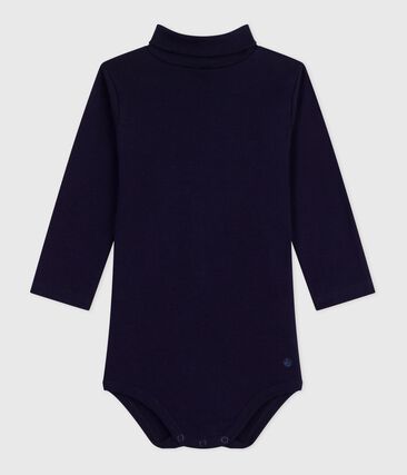 Body bébé col roulé en coton uni