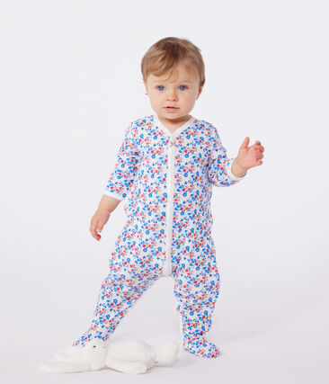 Pyjama bébé en coton fleuri