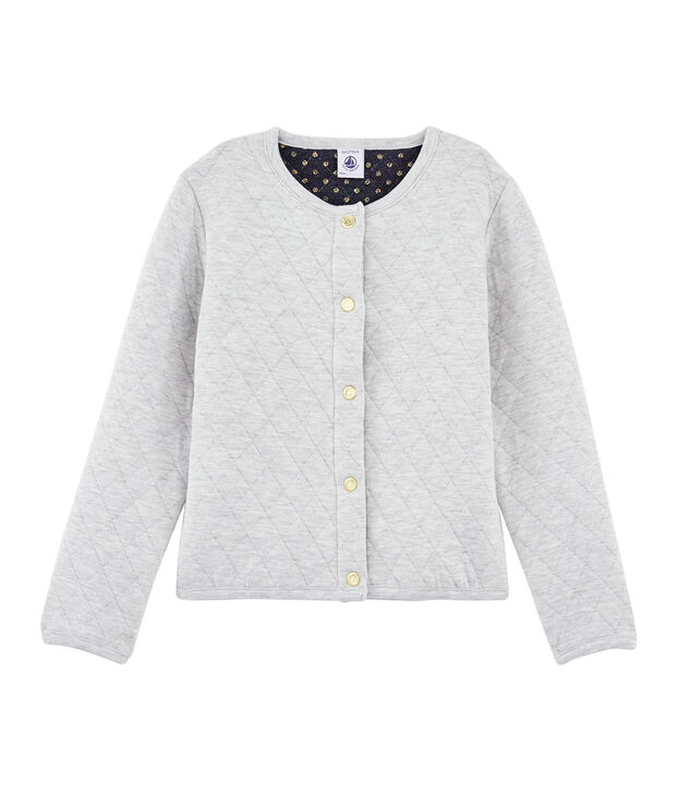 Cardigan enfant fille gris chin&eacute; clair
