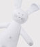 Doudou lapin blanc bébé en jersey blanc ECUME