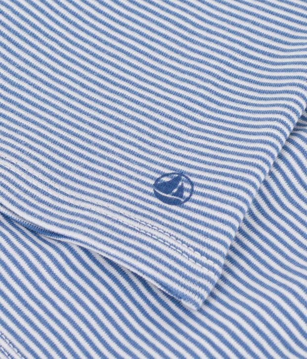 Tee-shirt enfant manches courtes &agrave; rayures bleu/blanc