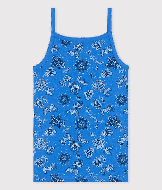 Chemise à bretelles L'ICONIQUE en coton BIO Femme bleu BRASIER/blanc MULTICO