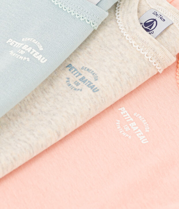 Lot de 3 bodies manches courtes 130 ans en coton multicouleur