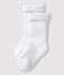 Chaussettes blanches bébé en éponge blanc ECUME