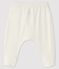 Legging tête de chat bébé en côte blanc MARSHMALLOW