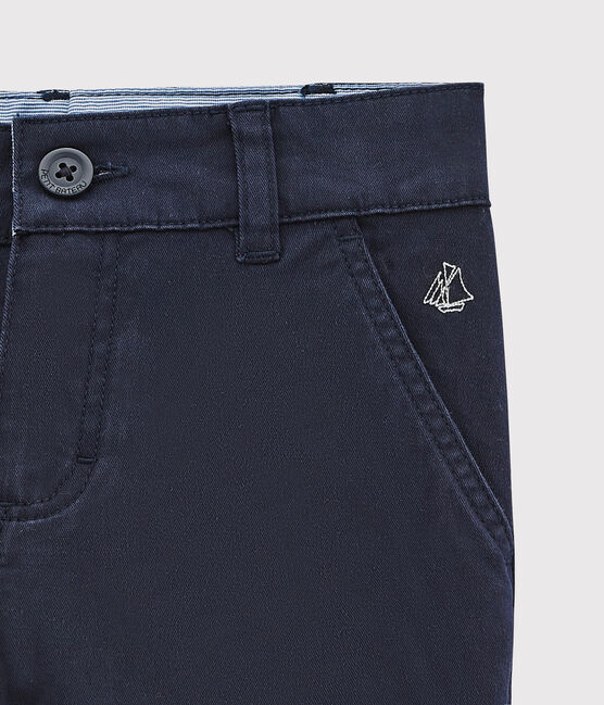 Pantalon slim en gabardine de coton enfant garçon bleu SMOKING